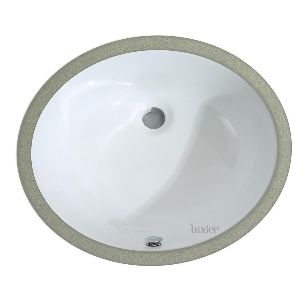 Luxier 19 1 2 In X 16 Oval Ceramic Undermount Bathroom Sink White With Overflow Us 001 The Home Depot - White Oval Undermount Bathroom Sink Luxier 19 1 2 In X 16 Oval Ceramic Undermount Bathroom Sink White With Overflow Us 001 The Home Depot - White Oval Undermount Bathroom Sink