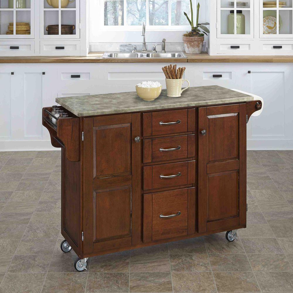 HOMESTYLES Napa Natural Kitchen Cart With Storage 5099 95 The Home Depot   Cherry Concrete Home Styles Kitchen Carts 9100 1711 64 600 