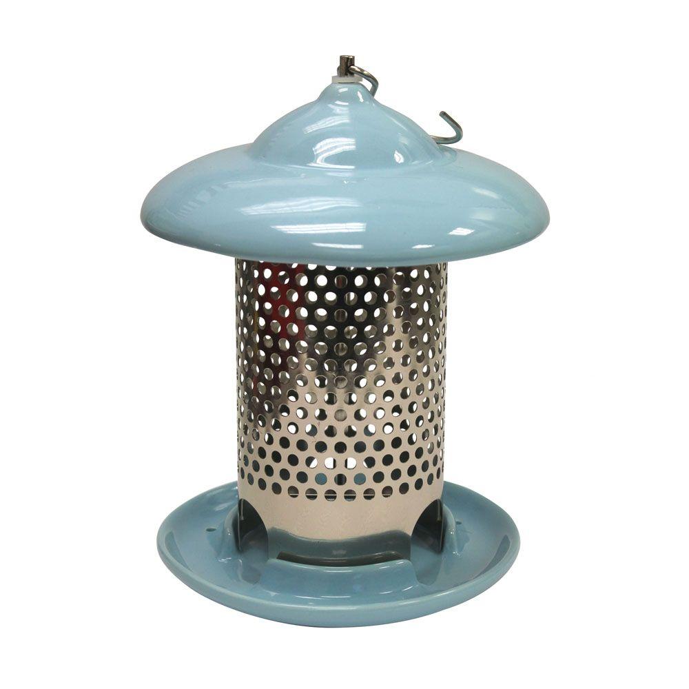 Heath Bird Stop Blue Ceramic Wild Bird Feeder 20146 The Home Depot