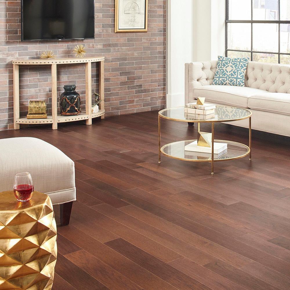 Home Legend Wire Brushed Benson Hickory 3 8 In T X 5 In W X Varying Length Click Lock Hardwood Flooring 19 686 Sq Ft Case