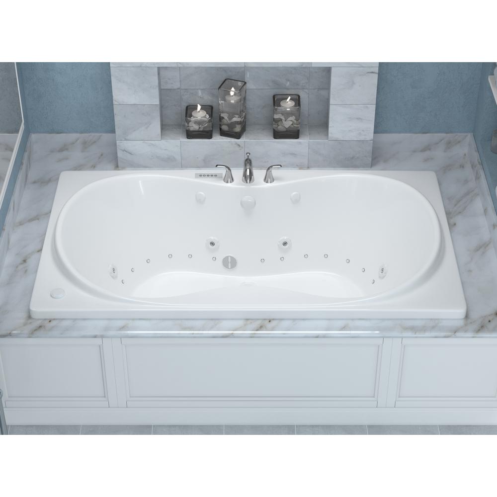 Universal Tubs Star Diamond Series 6 Ft Center Drain Rectangular Drop In Whirlpool And Air Bath Tub In White Hd3672wdlx The Home Depot