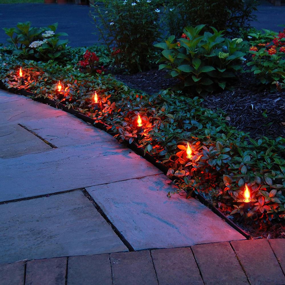 Lumabase Electric Pathway Lights Flickering Orange (10Count)61310