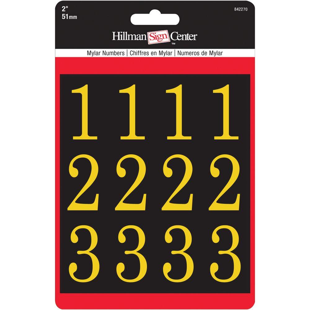 The Hillman Group 2 in. SelfAdhesive Mylar Number Set842270 The
