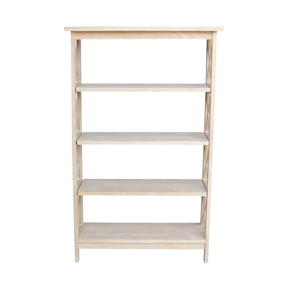 International Concepts 48 in. Unfinished Wood 4shelf Etagere Bookcase