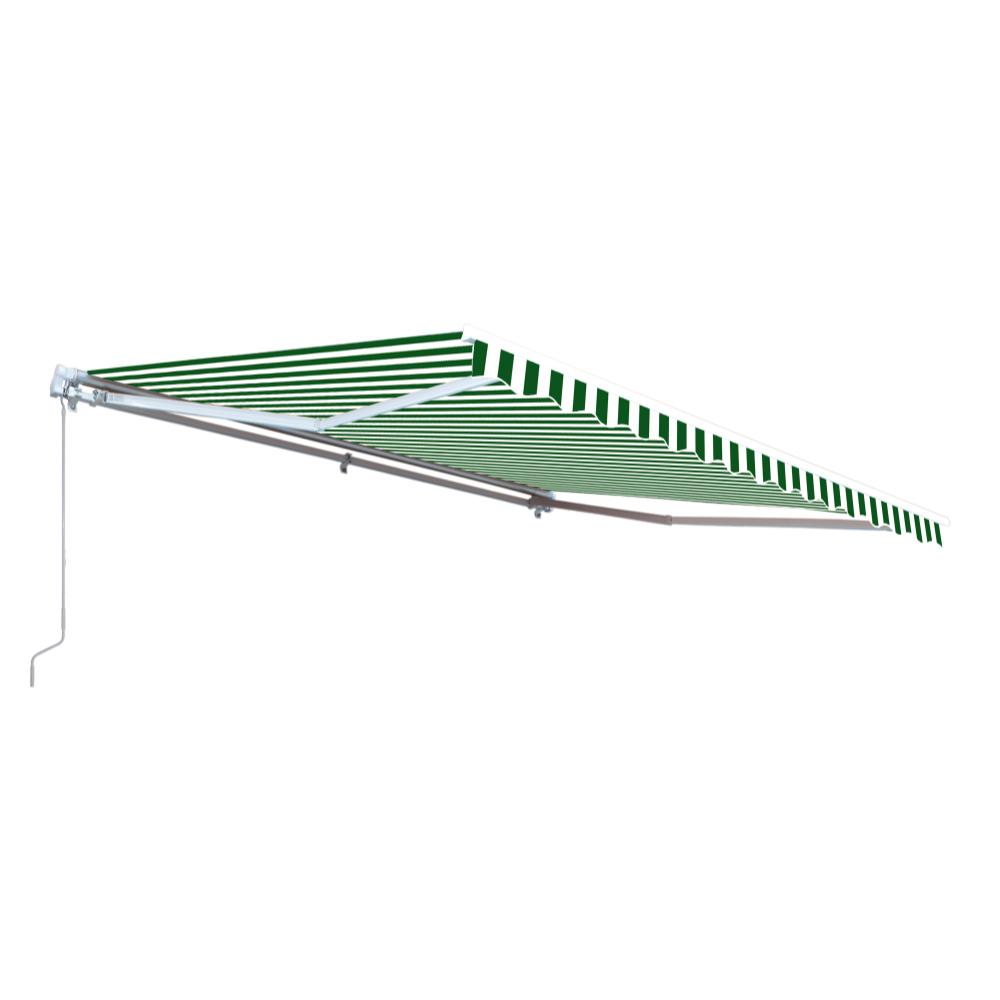 Aleko 10 Ft Motorized Retractable Awning 96 In Projection In Green And White Awm10x8gwstr00 