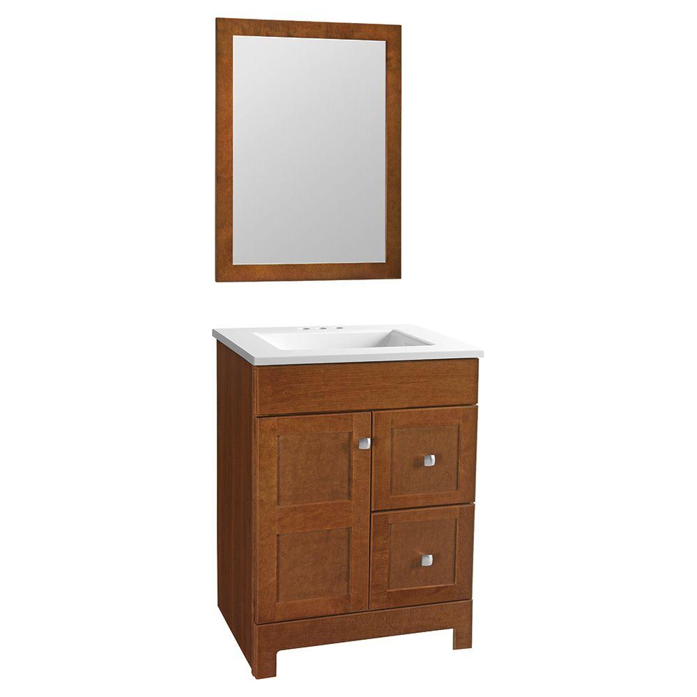 Glacier Bay Artisan 24.5 in. W Bathroom Vanity in Chestnut with
