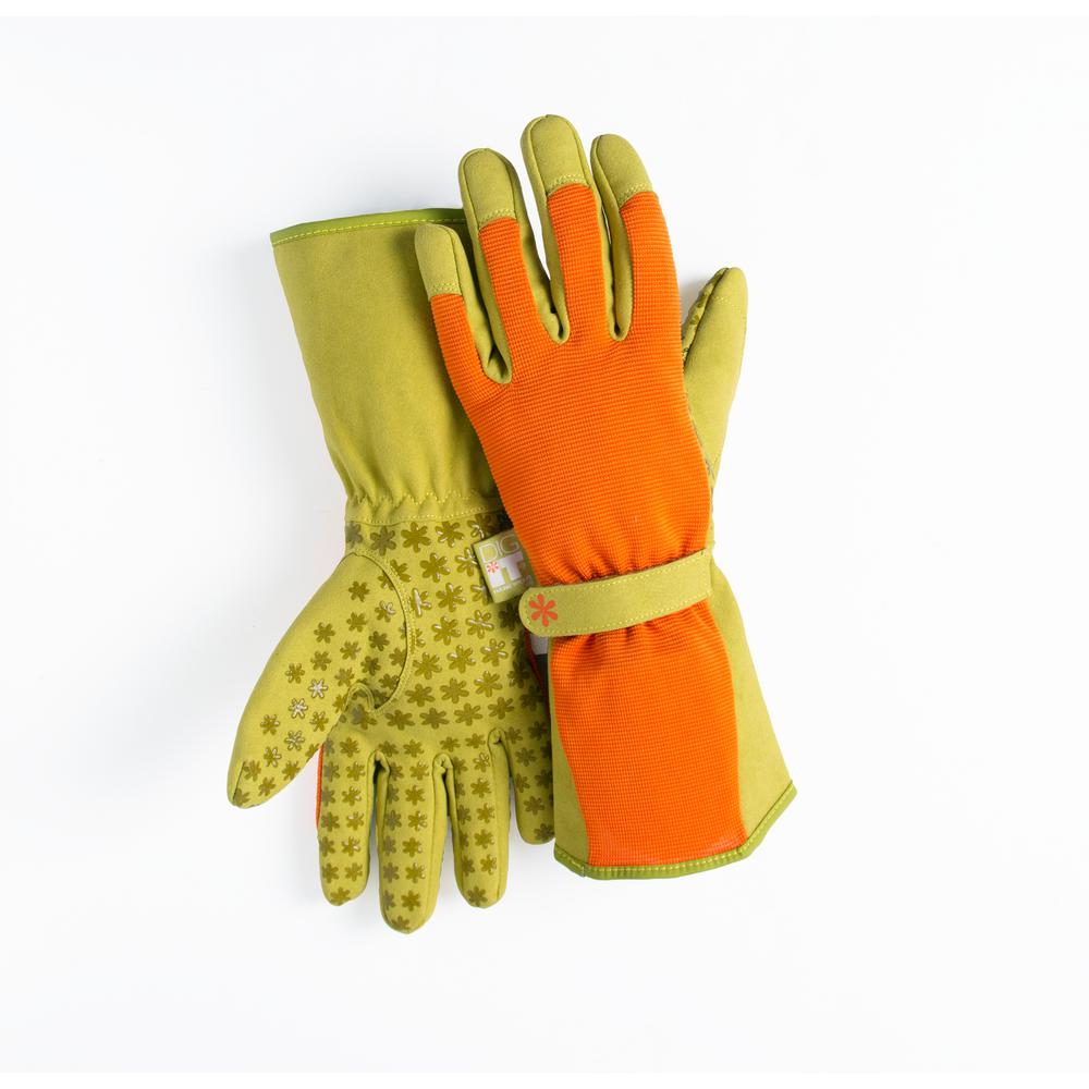 Dig It Small Synthetic Leather Utility Garden Gloves With Extended Dig It Small Synthetic Leather Utility Garden Gloves With Extended Forearm Protection Orange