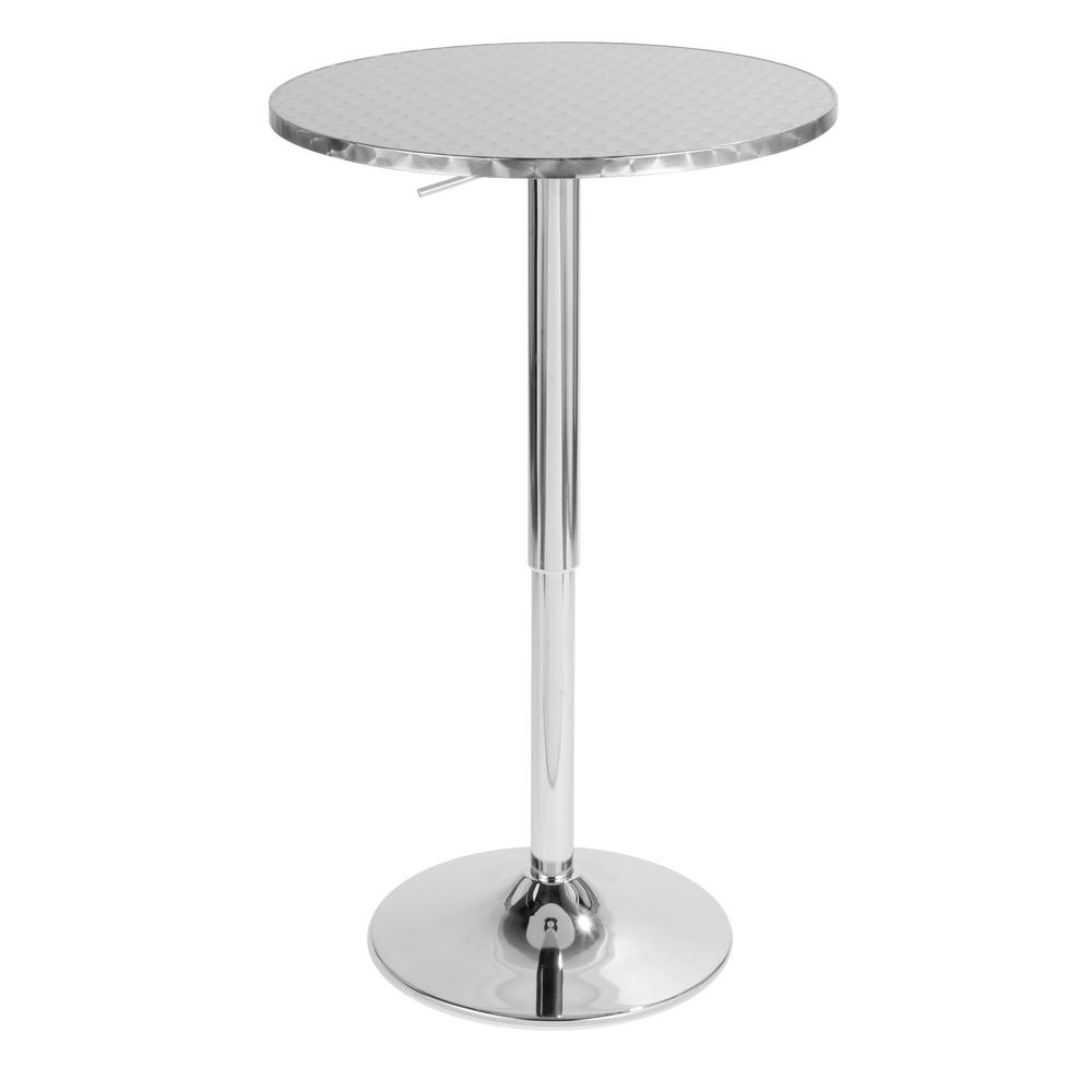 Lumisource Bistro Round Silver Adjule Bar Table Bt Tlbistro23rn Lumisource Bistro Round Silver Adjule Bar Table Bt Tlbistro23rn The Home Depot