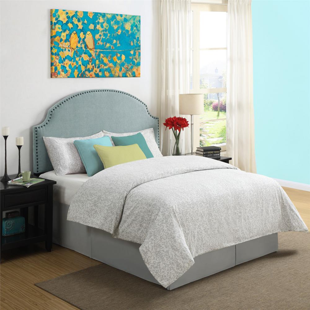 Dorel Living Kamden Turquoise Linen Full Queen Headboard With Dorel Living Kamden Turquoise Linen Full Queen Headboard With Nailheads Fa6364re Mwc The Home Depot