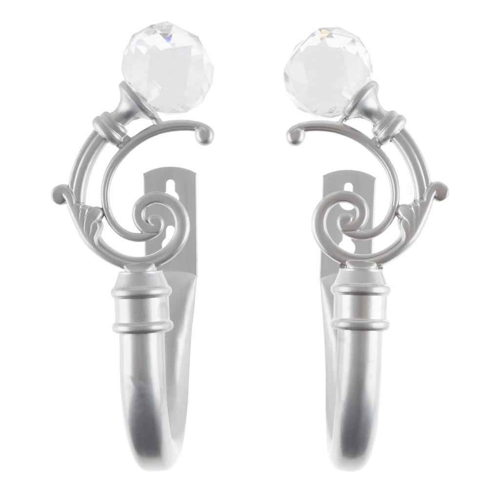 Lavish Home Crystal Ball Holdback Pair In Silver 63 17019a Si