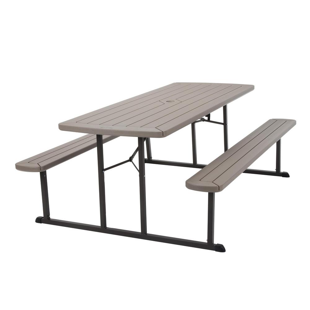 Lifetime 57 in. x 72 in. W-Frame Folding Picnic Table 