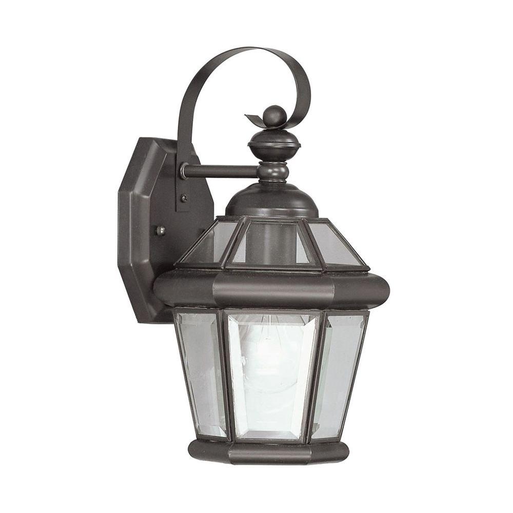 Livex Lighting Wall-Mount 1-Light Bronze Outdoor Incandescent Lantern ...