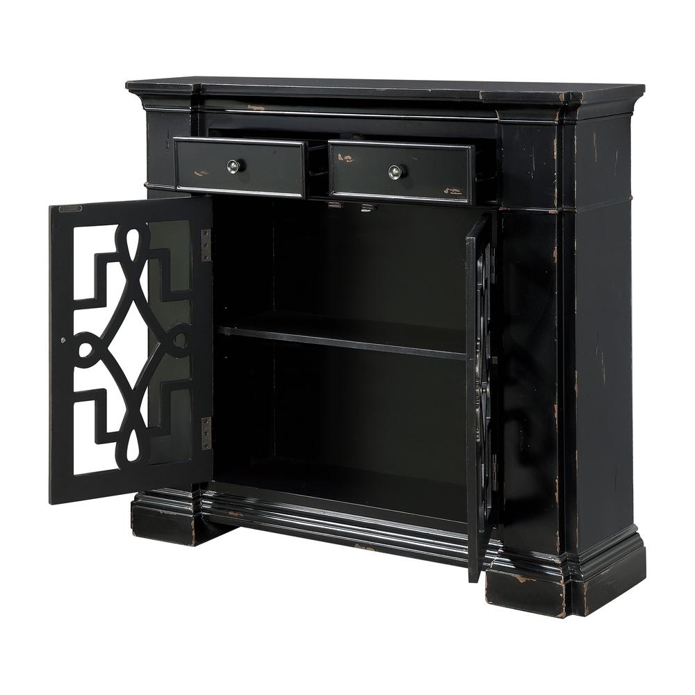 Furniture Of America Dany Antique Black Vintage 2 Door Accent