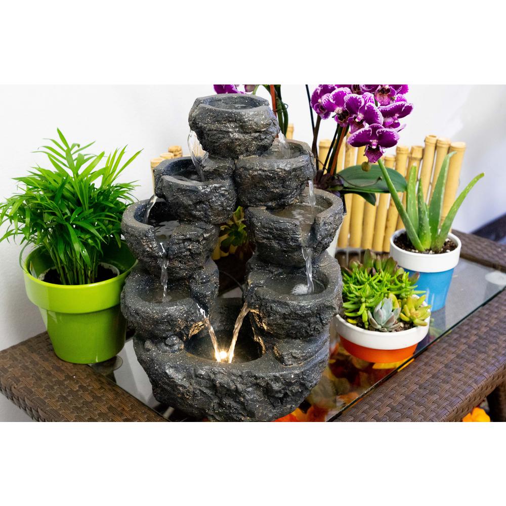 Indoor Water Fountain Tabletop Fountains The Home Depot 5 Tiered Cascading Fountain