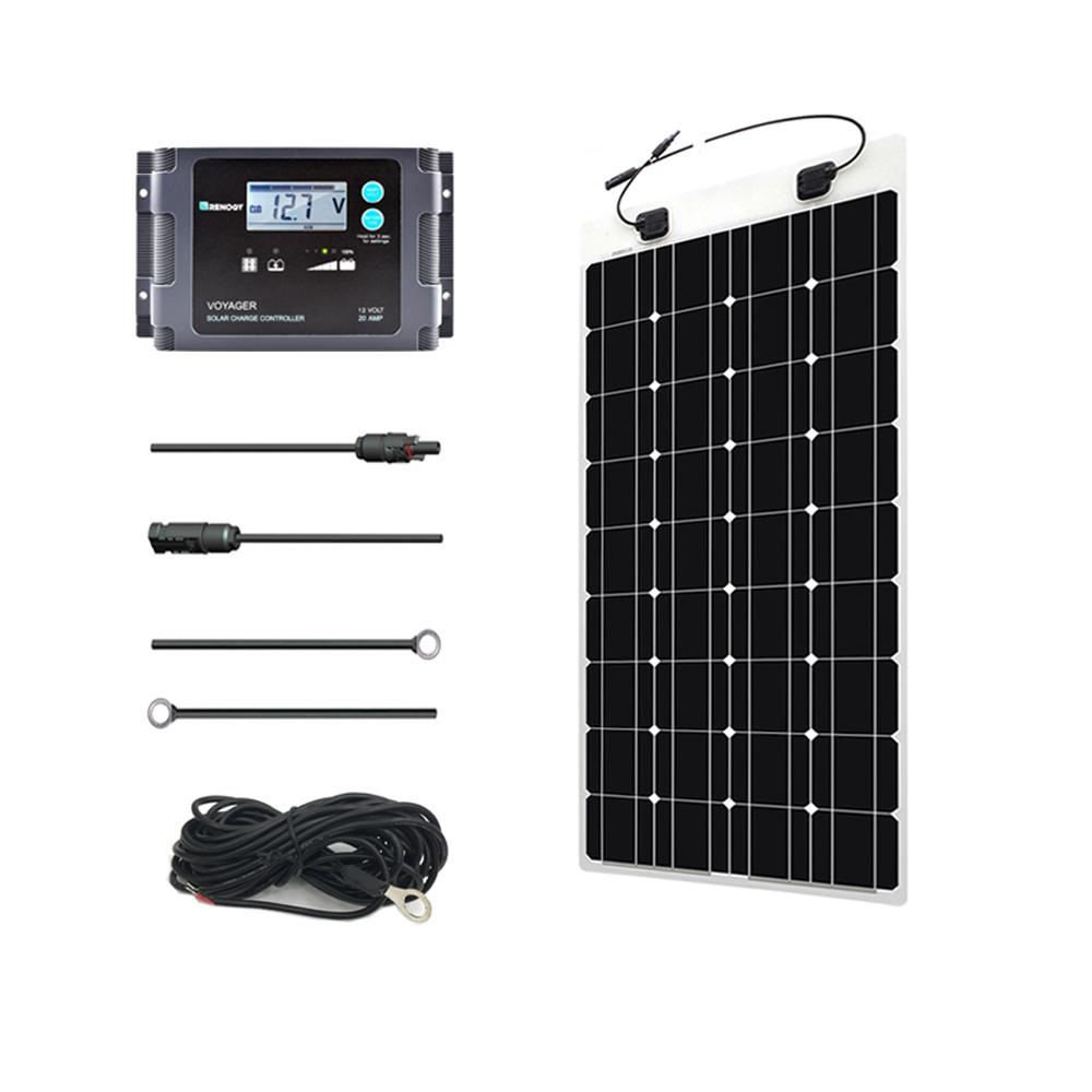 Renogy 100 Watt 12 Volt Off Grid Solar System Monocrystalline Solar Marine Kit