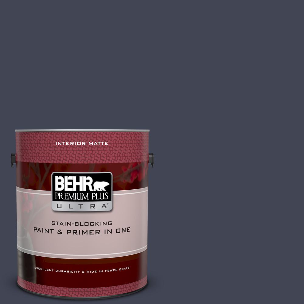 BEHR Premium Plus Ultra 1 gal. UL2401 Black Sapphire Matte Interior