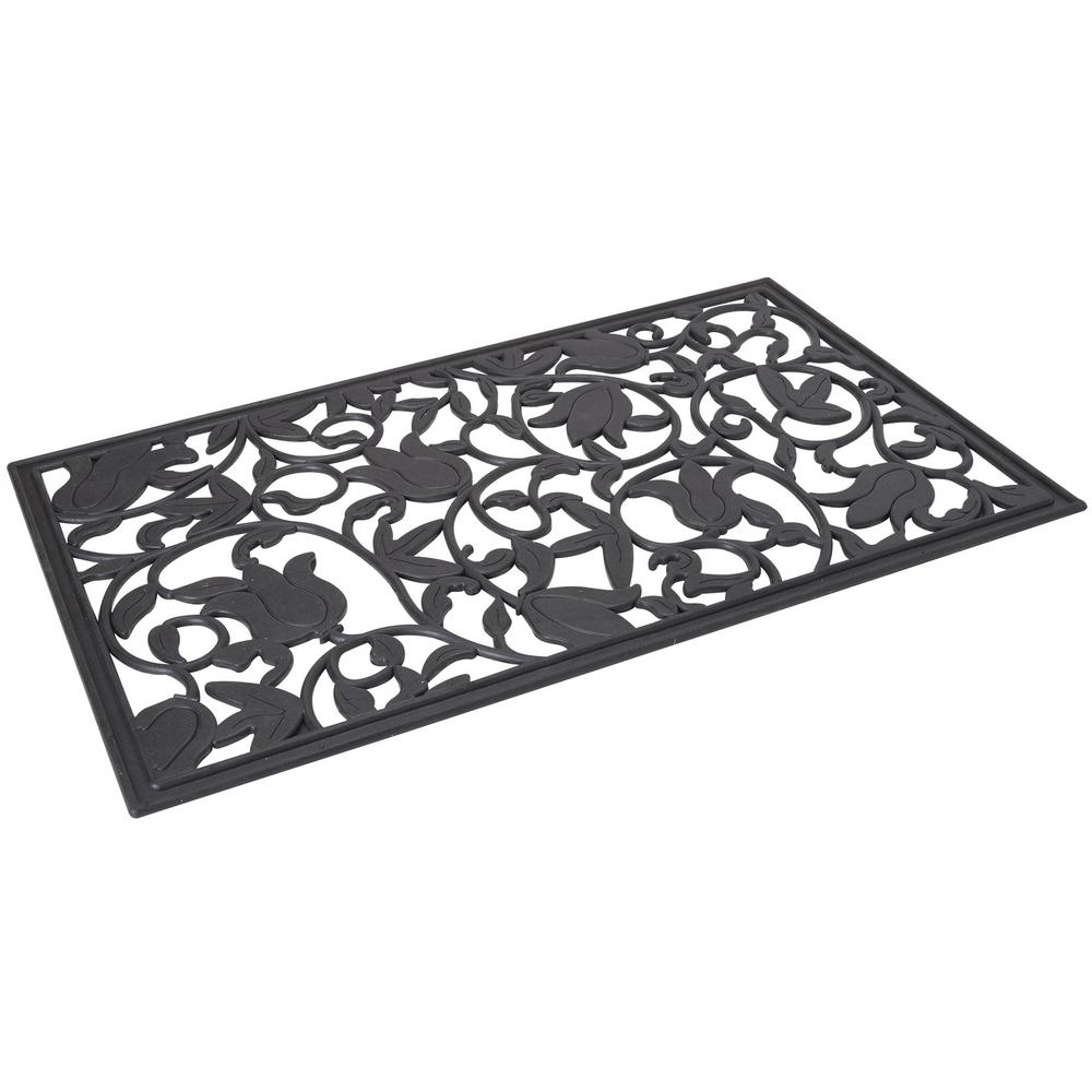 Envelor Wrought Iron Collection Black Tulips 30 In X 18 In