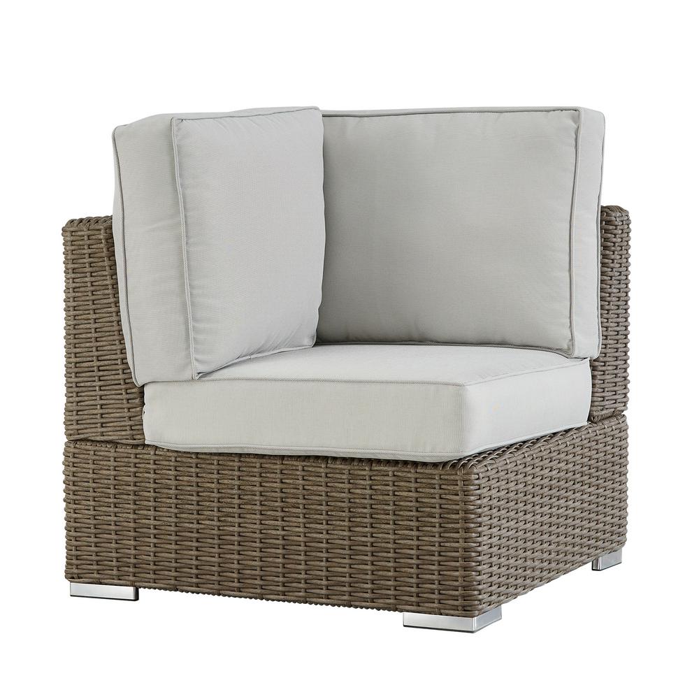 Homesullivan Camari Mocha Wicker Corner Outdoor Sectional Chair