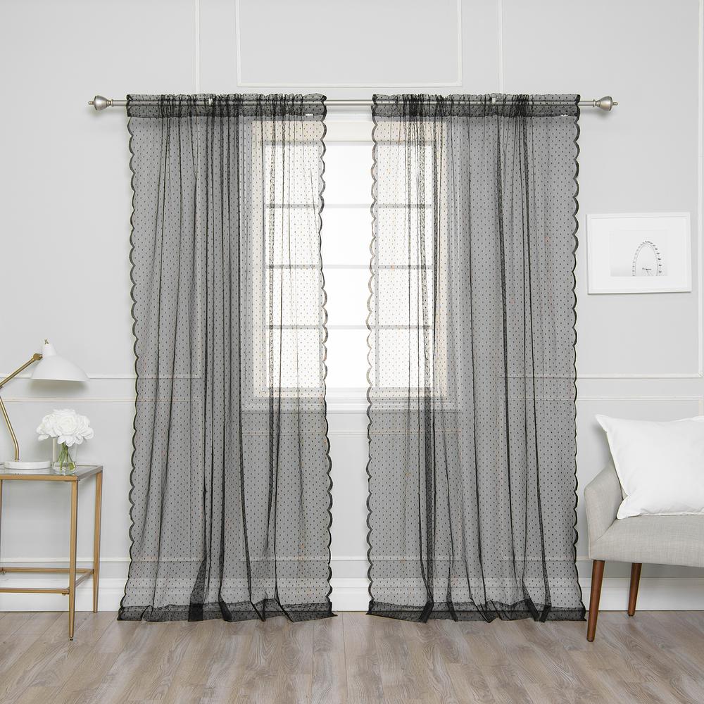 Polka Dot Black Curtains Drapes Window Treatments The