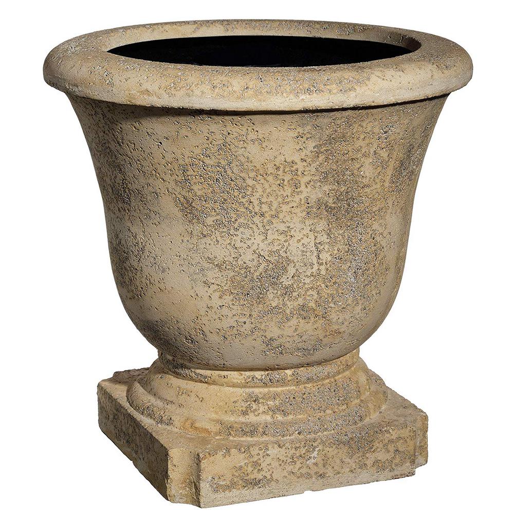 Classic Home & Garden 22 In. Natural Elegant Lava Stone Urn Planter 