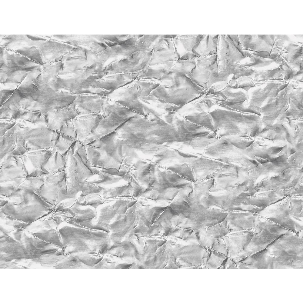 Wallpaper Designer Shiny Silver and Gray Faux Crackle