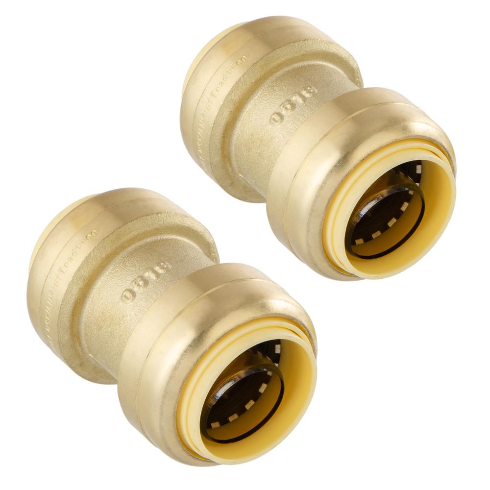 LittleWell 1 in. Brass Push Fit Coupling (2Pack)ACPF16X2 The Home
