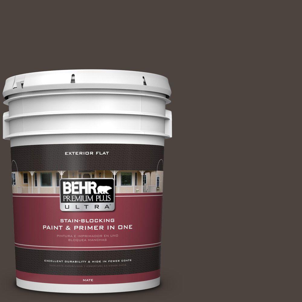 BEHR Premium Plus Ultra 5gal. PPU51 Espresso Beans Flat Exterior