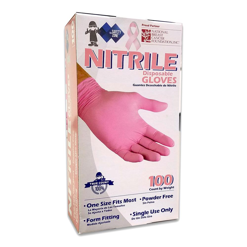 pink disposable gloves