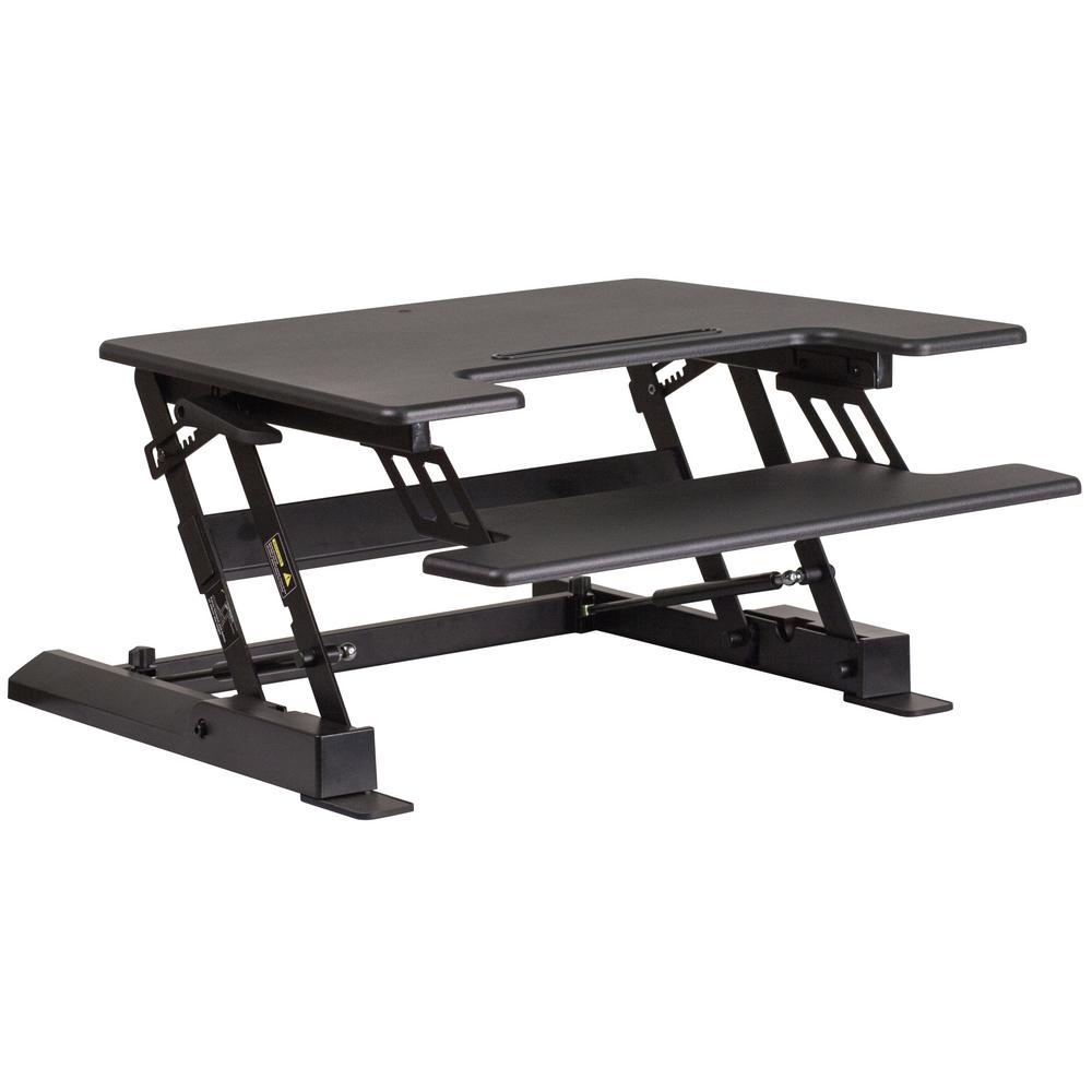 Seville Classics AIRLIFT Espresso SitStand HeightAdjustable DeskOFF16020 The Home Depot