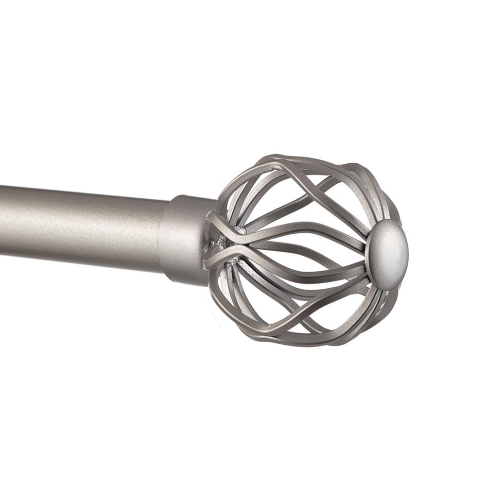 66 In 120 Adjule Length 1 Dia Single Curtain Rod Kit 66 In 120 Adjule Length 1 Dia Single Curtain Rod Kit Matte Silver With Ogee Finial Er1012 01 66120 The Home Depot