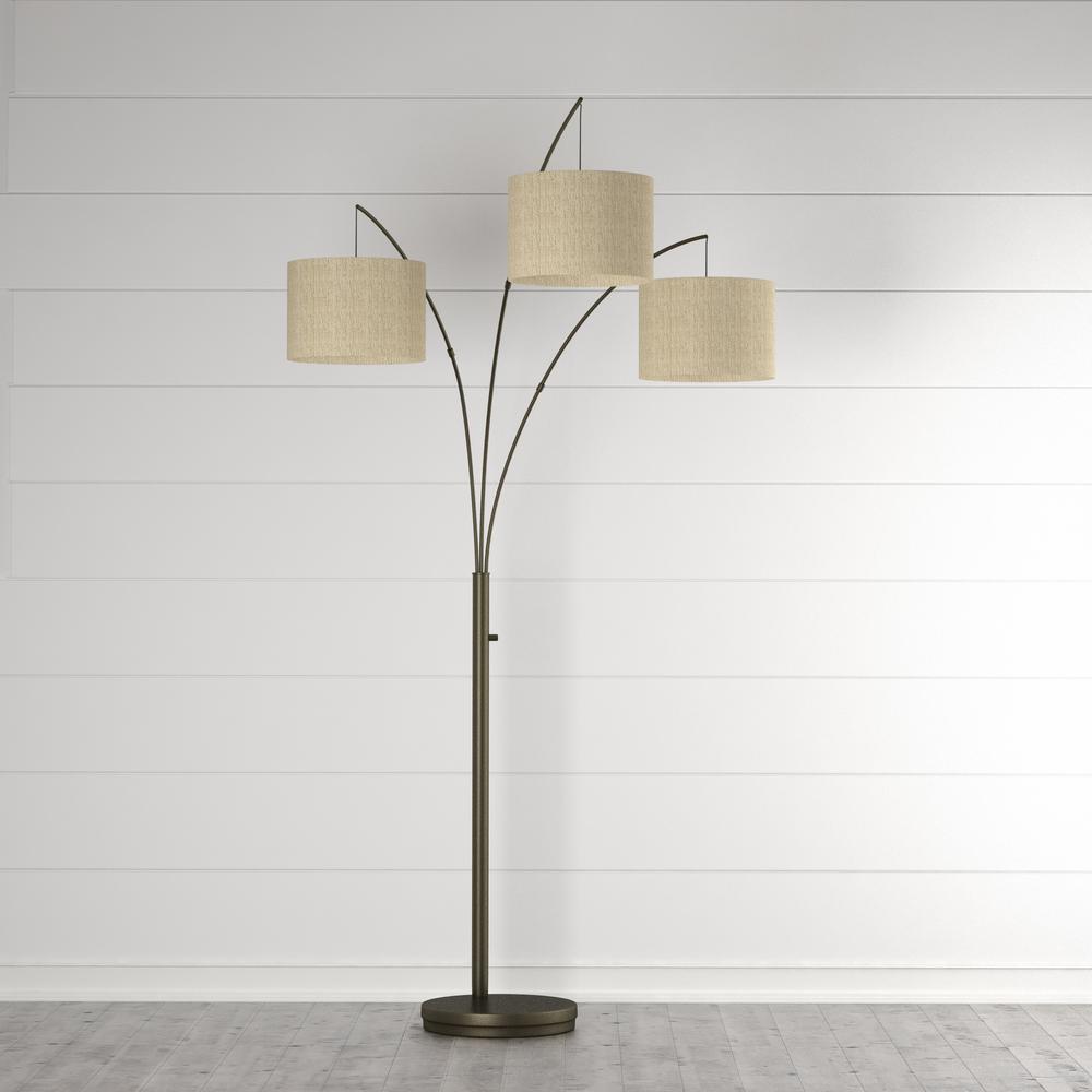 Adesso Trinity 82 In Antique Bronze Arc Lamp