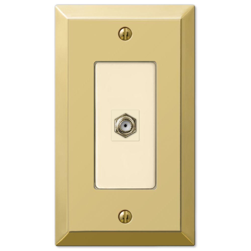 Hampton Bay Century 1 Coax Wall Plate Polished Brass163CXBR The