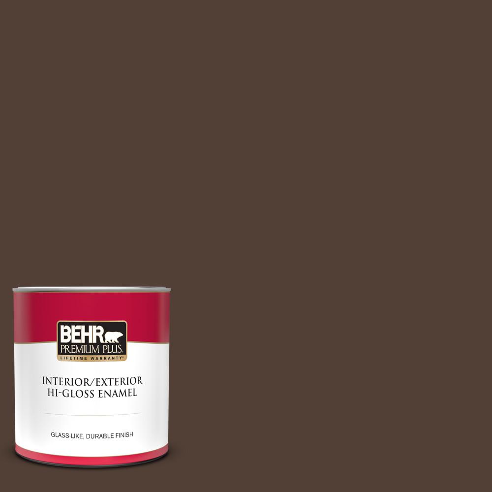 1 Qt Bnc 21 Double Espresso Hi Gloss Enamel Interior Exterior Paint 830004 The Home Depot