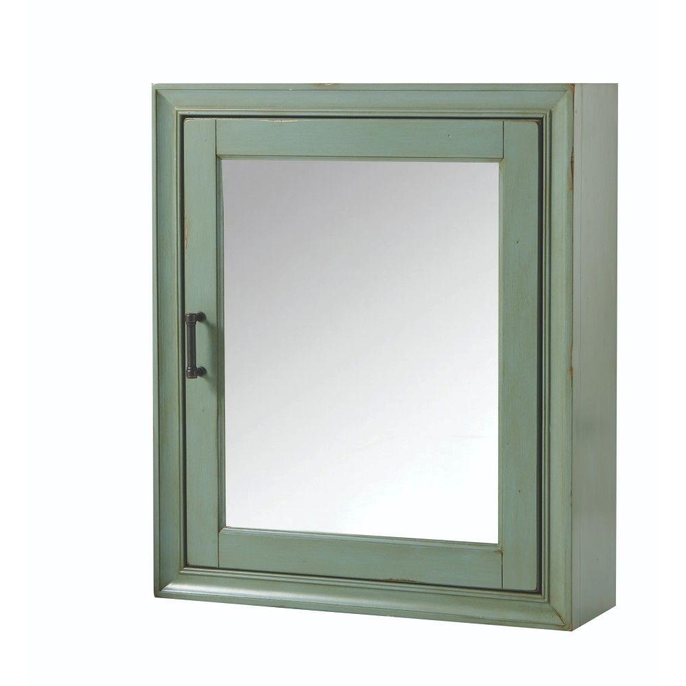 Home Decorators Collection Hazelton 24 In W Bathroom Medicine Cabinet In Antique Green Hzaemc2428 The Home Depot