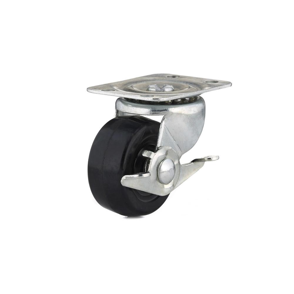 Richelieu Hardware 2 in. GeneralDuty Rubber Swivel Caster with Brake