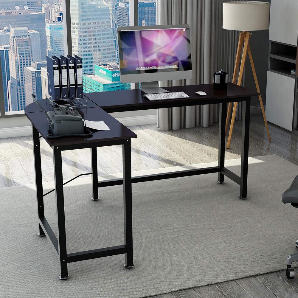 Merax Simple Design Espresso Computer Desk With Cabinet And