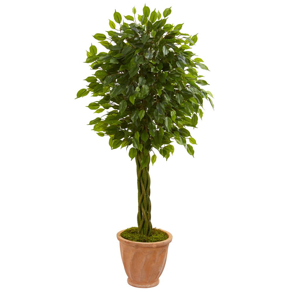 Nearly Natural 3 ft. UV Resistant Indoor/Outdoor Ficus Tree5383 The