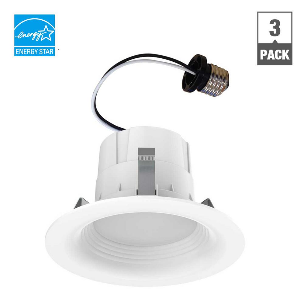Ecosmart 65 Watt Equivalent Daylight 4 In White Integrated Led Ecosmart 65 Watt Equivalent Daylight 4 In White Integrated Led Recessed Trim 3