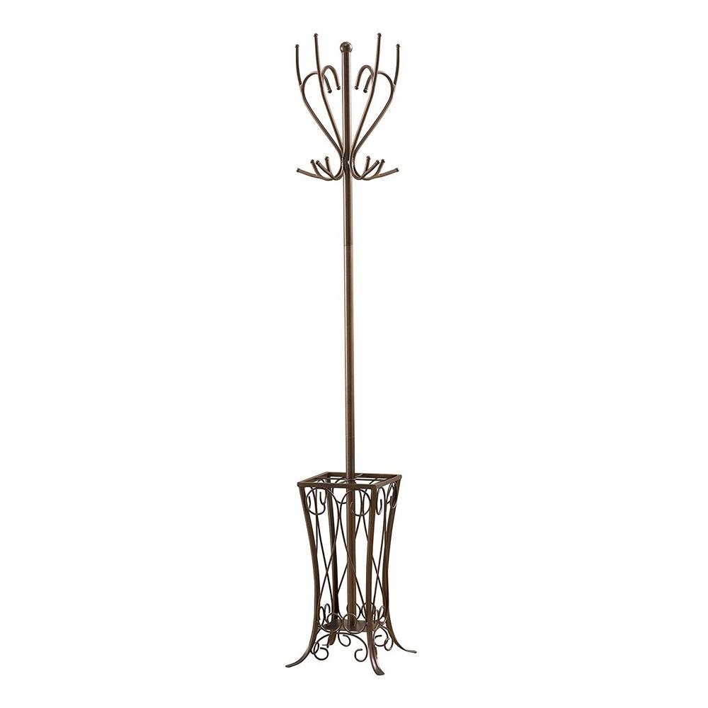 Kings Brand Furniture Pewter Metal 12 Hook Hall Tree With Umbrella Kings Brand Furniture Pewter Metal 12 Hook Hall Tree With Umbrella Stand
