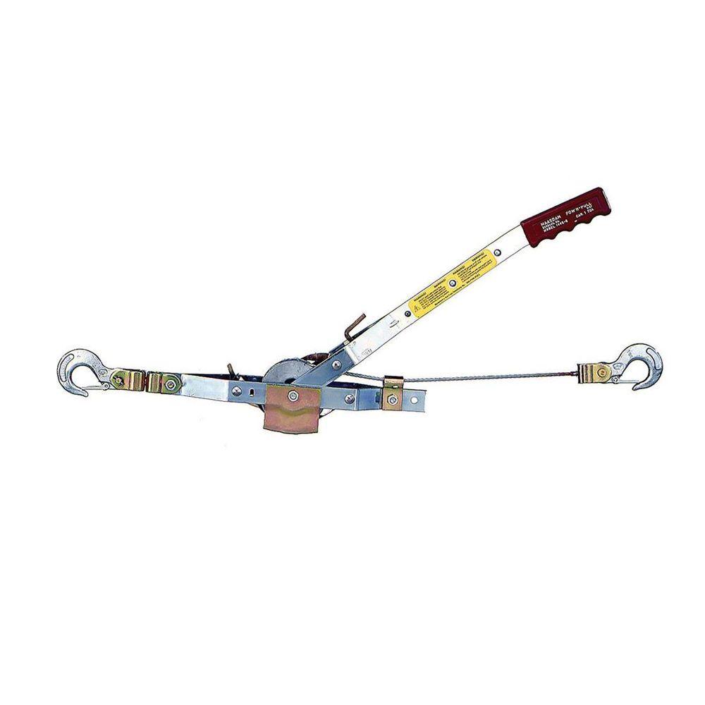 DENESTUS 2 Ton Heavy Duty Hand Puller Come Along Cable Hoist Double Hooks Cable 4400LB Come Along with Heavy Duty Solid Metal Gear Thick Body Frame Durable Kits