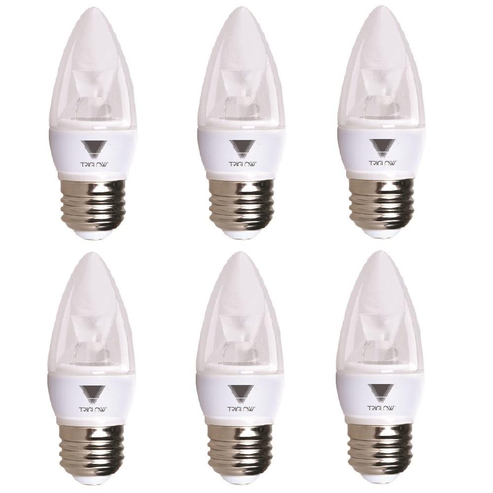 40 Watt Equivalent B11 Dimmable E26 Base Candelabra Torpedo Led Light Bulb Deco Bright White 3500k 6 Pack