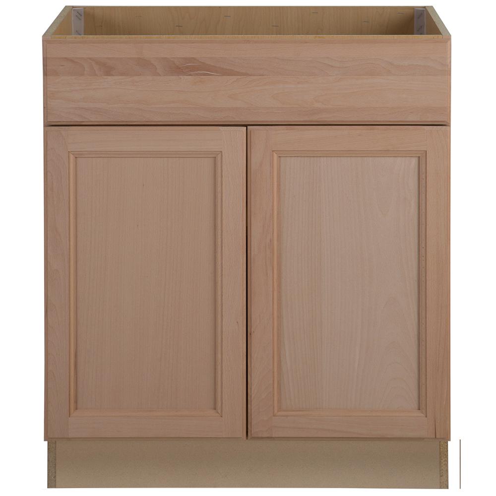 Easthaven Assembled 30x34.5x24 in. Frameless Sink Base Cabinet with False Drawer Front in ...