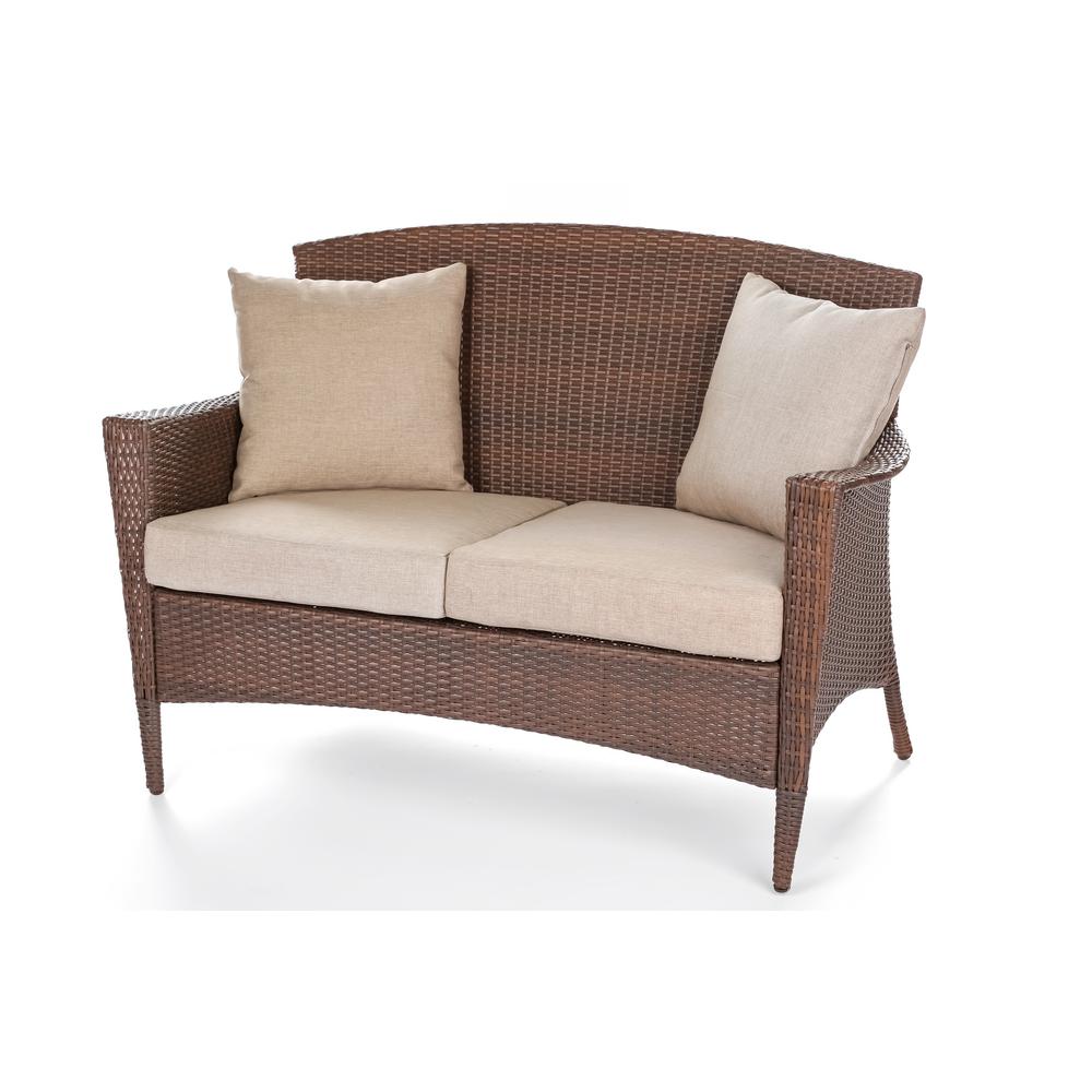 W Unlimited Galleon Collection Wicker Outdoor Patio Loveseat With