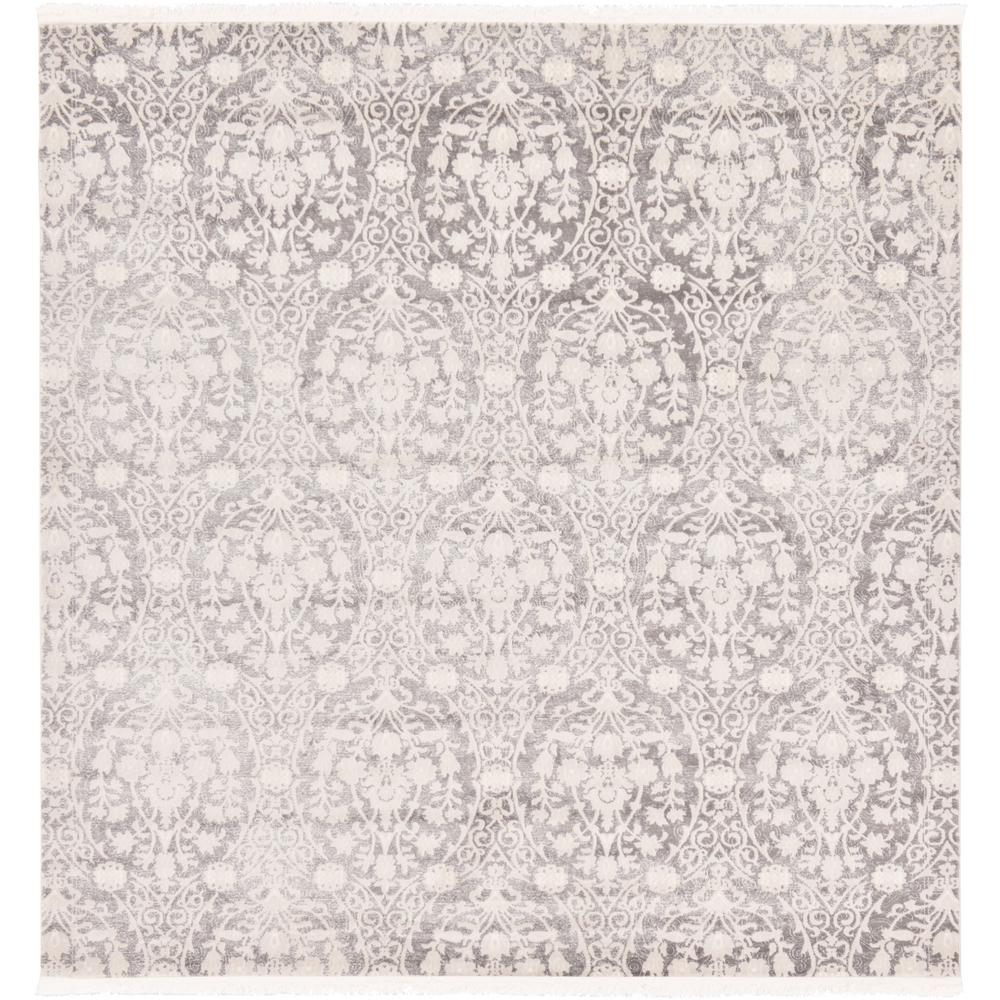Unique Loom Arcadia Light Gray 8 ft. x 8 ft. Square Area Rug3131312