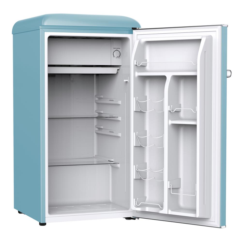 Galanz 3.3 cu. ft. Retro Mini Fridge Single Door in Bebop Blue with ...