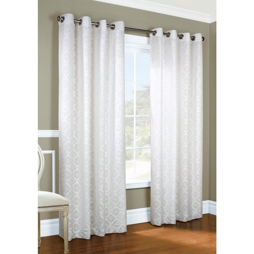 Anna White 104 In X 95 In Lined Lace Grommet Panel
