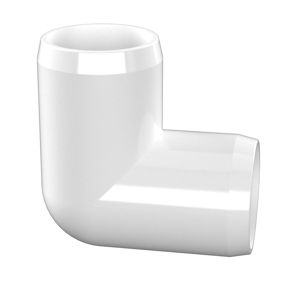 Furniture Grade FORMUFIT F01290E-WH-10 90 Degree Elbow PVC Fitting Pack of 10 White 1//2 Size