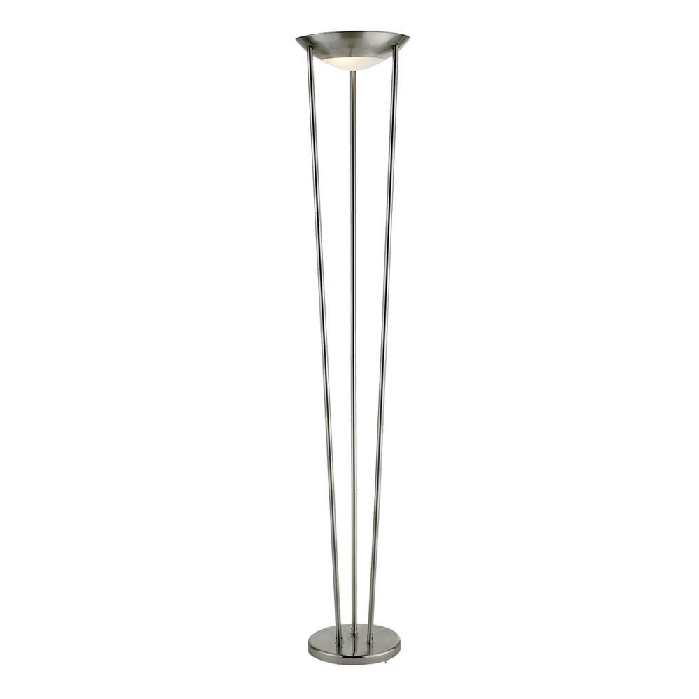 Adesso Odyssey 71 In Satin Steel Tall Floor Lamp 5233 22 The Home Depot