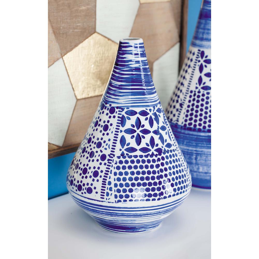 Litton Lane 16 In Oriental Blue And White Decorative Vase 62173