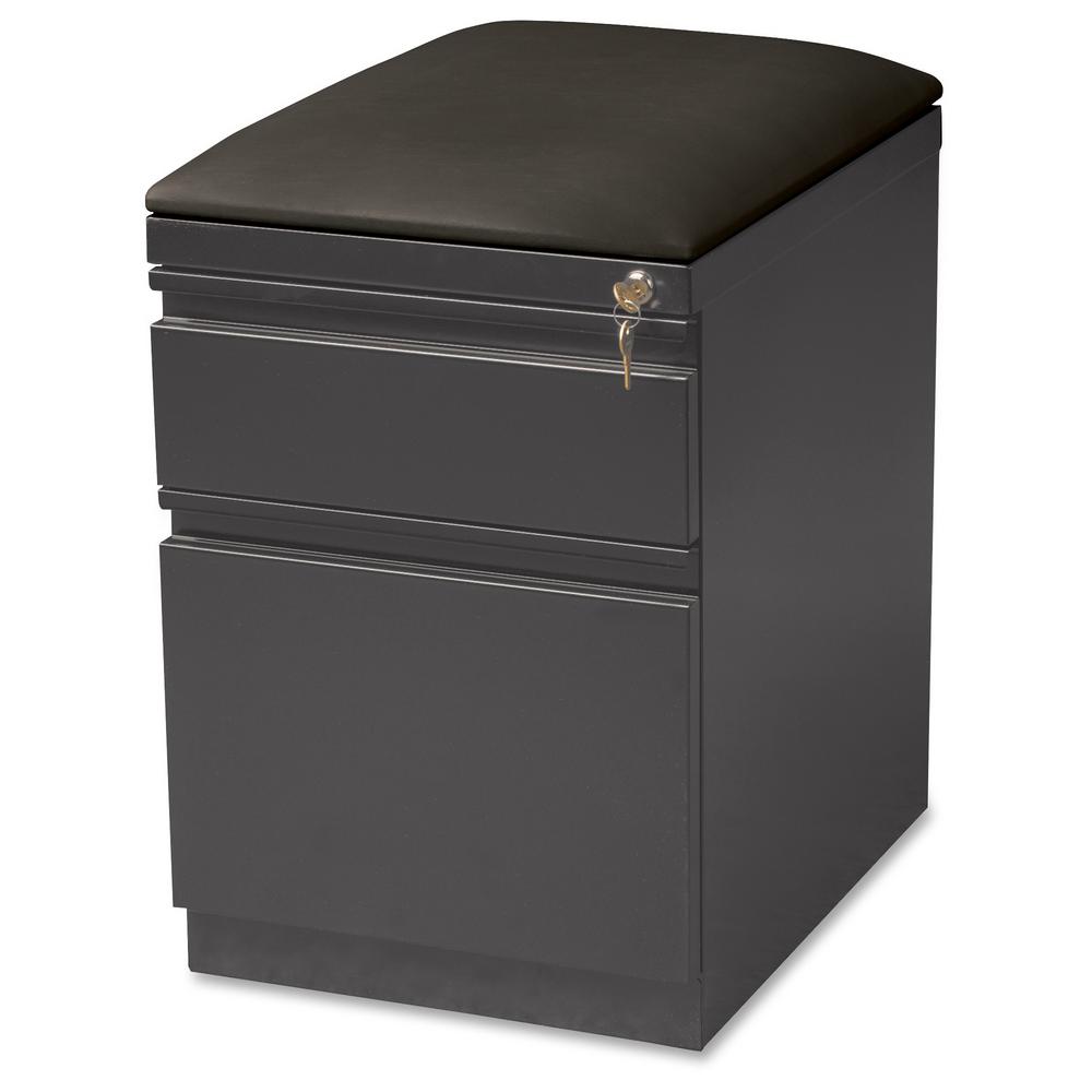 Lorell 15 In X 19 9 In X 27 8 In 2 Drawer Charcoal Ff Mobile Pedestal File Llr66910 The Home Depot
